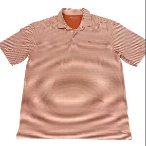 Onward Reserve Pro Stripe Performance Polo - Orange/White